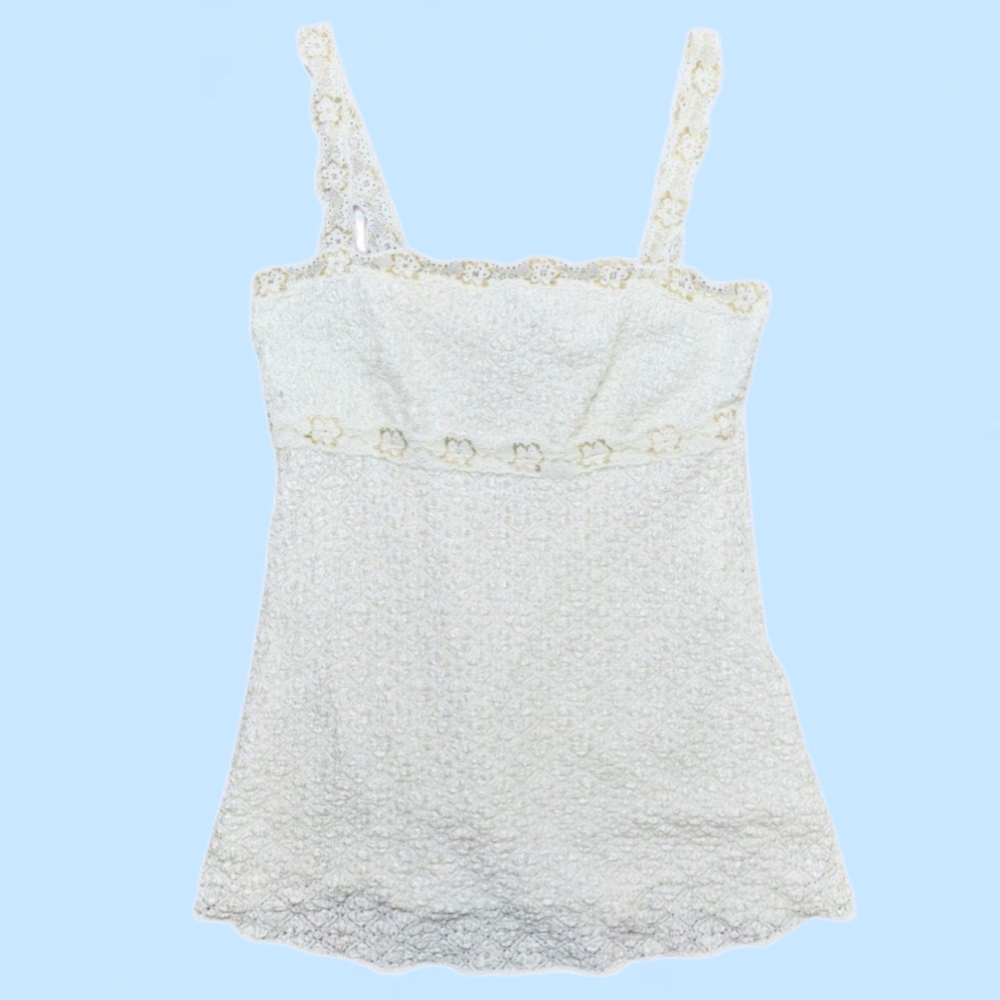 Y2K White Lace Tank Top
